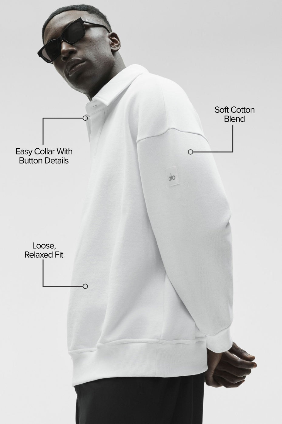Take It Easy Long Sleeve Henley Pullover - White