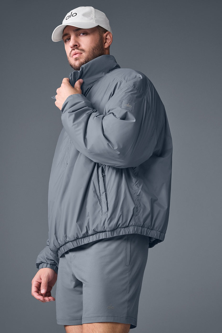 Latitude Light Weight 1/2 Zip Pullover Jacket - Steel Grey