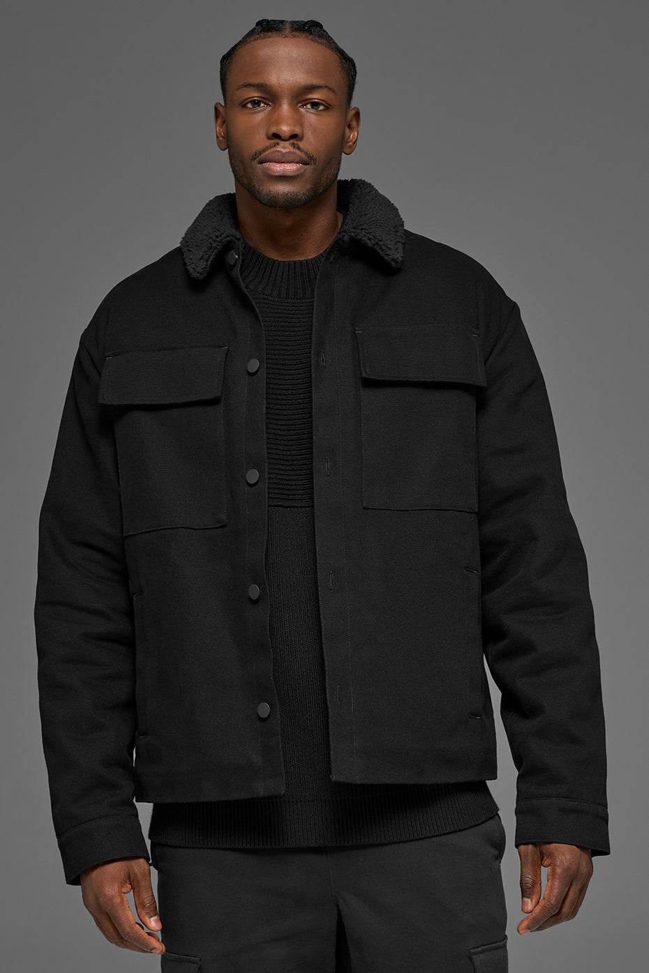 Canvas Utility Shacket - Black