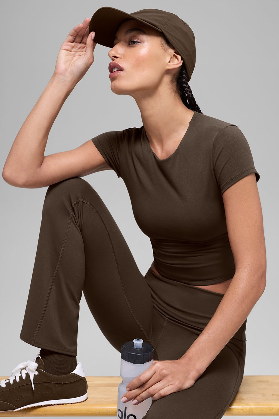 ALO Softsculpt 7/8 Foldover Flare Legging - Espresso